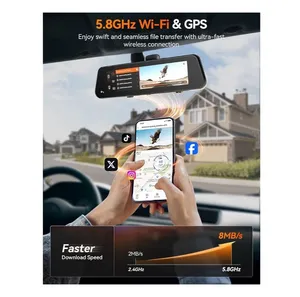 WOLFBOX G900 PRO Mirror Dash Cam new pack
