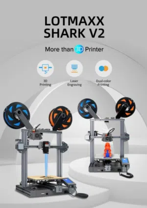 Lotmaxx SC-10 Shark V2 double color 3D Printer & Laser engraver طابعه 3d بلونين مع طابعه باليزر