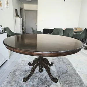 Walnut Dining Table with Carved Legs
