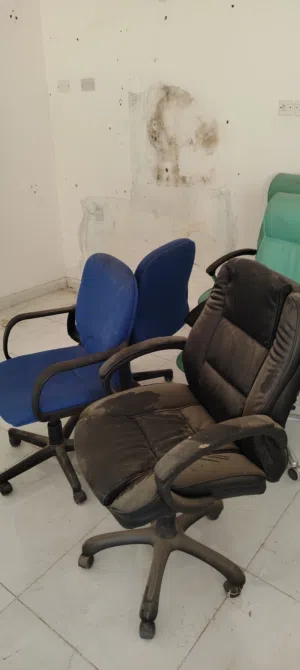 Five office chairs