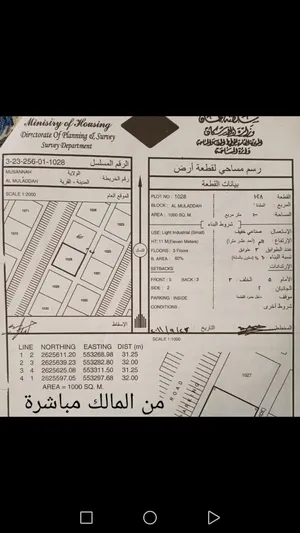 Industrial land for rentأرض صناعية الملدة للإجار او الإستثمار مساحة 1000متر