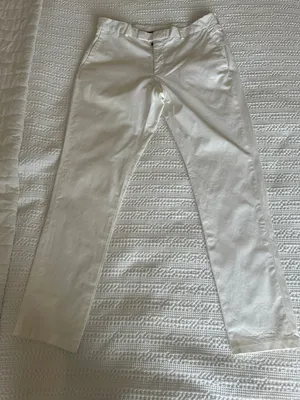 Ralph Lauren Purple Label Beige Trousers with Side Buckles - Size 32/34