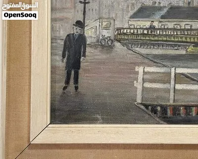 لوحة زيتية قديمة لهولندا مرسومة على القماش لفنان هولندي مرسومة سنة 1935 3