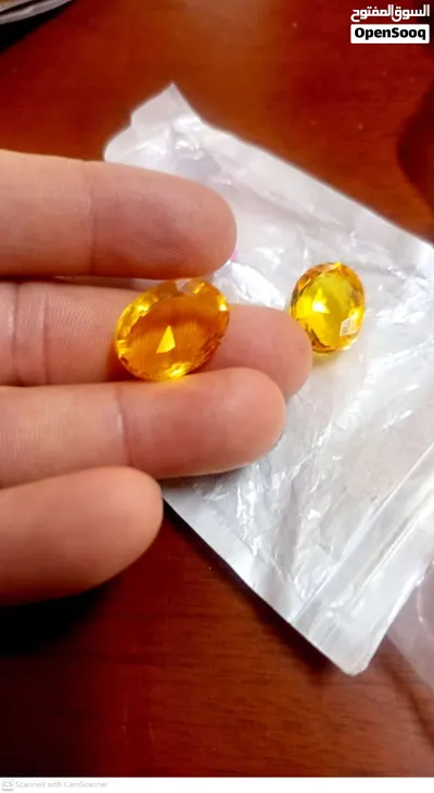Beautiful Pair of Fine Quality Yellow Topaz Gemstones – Faceted Cut 3