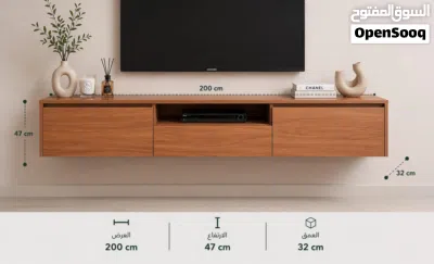 TV UNIT NEW DESIGN WATERPROOF WOOD 180CM TO 200CM SIZE FOR 90INCH TV 4