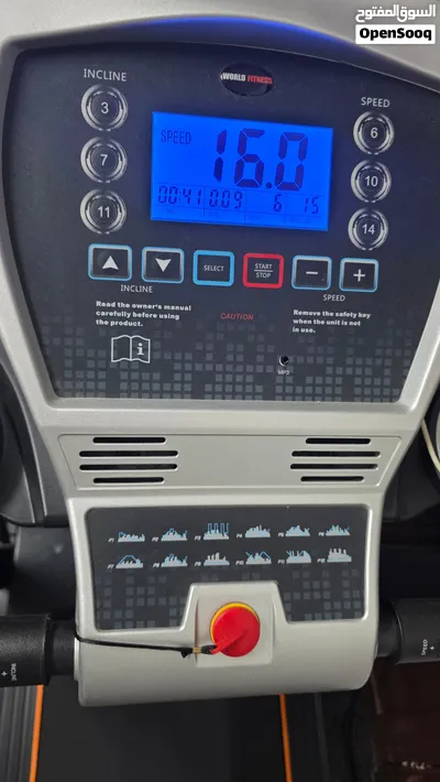 جهاز مشي تردميل نوع world fitness جهاز للنوادي يحمل وزن 250 ويوجد صنوبرصات مانع اهتزاز بحالة الوكال 2