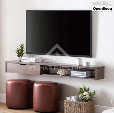 Floating TV shelf with drawer, walnut, 150 cm - Asghar Furniture 2