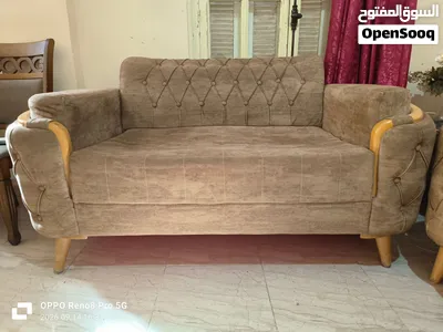 صالون 07 بلاص (مقاعد)، لون بني فاتح، Sofa Set 3