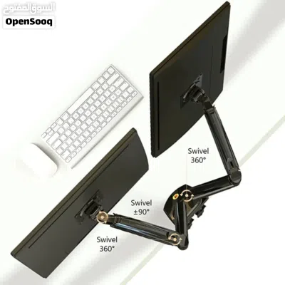 NB Dual Monitor Desk Mount Stand Full Motion Swivel Computer Monitor Arm for Two Screens 17-27 Inch 4