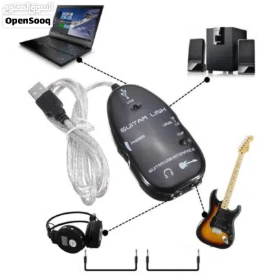 USB Guitar Link Cable Guitar to USB Interface Cable Link Audio for PC Recording Adapter 2