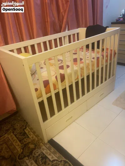Baby Crib with mattress and Diaper changing table with big storage from IKEA i 2