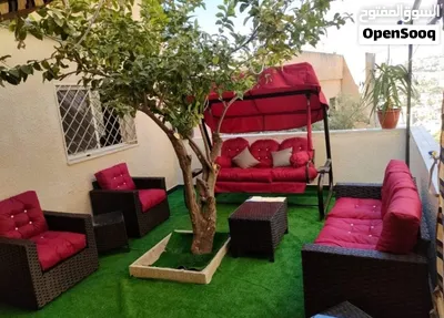 طقم كنب رتان خارجي سباعي مع مرجيحة فرش بدوي عربي خدمة التوصيل لجميع المحافظات 2