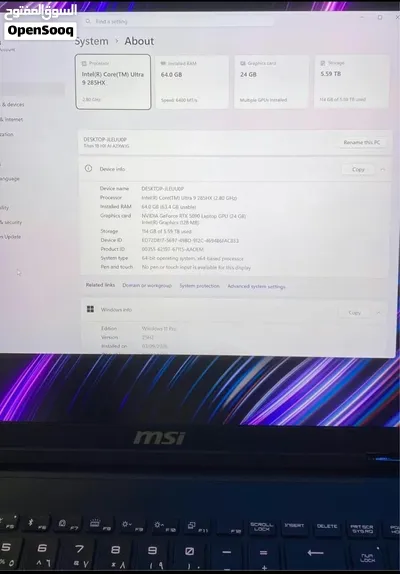 Brand new MSI TITAN 18” RTX 5090, 64 RAM, 6 TB NVME, under warranty 3
