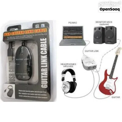 USB Guitar Link Cable Guitar to USB Interface Cable Link Audio for PC Recording Adapter 3