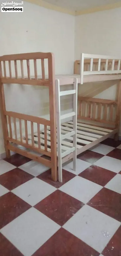 سرير خشب دورين خشب زان بملل والسلم والحاجز Furniture oh 4