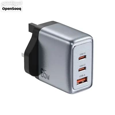 شاحن جداري بقوة 65W من جرين ليون ، منفذين USB-C ومنفذ USB-A جديد ضمان سنة 2