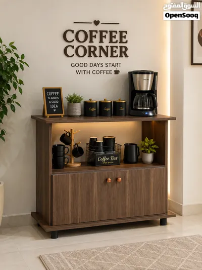 ركن قهوة أنيق للمكتب Coffee Corner بتصميم عصري مع خزائن تخزين مناسب للشركات والمكاتب والمنازل من 3