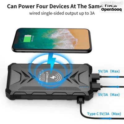 باور بانك شمسي DJROLL سعة 36000mAh يشحن 9 مرات فل كامل سعة كبيرة 36000mAh 3