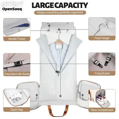 Premium Travel Bag حقيبة سفر فاخرة Travel in style with this elegant cream and brown trave 3