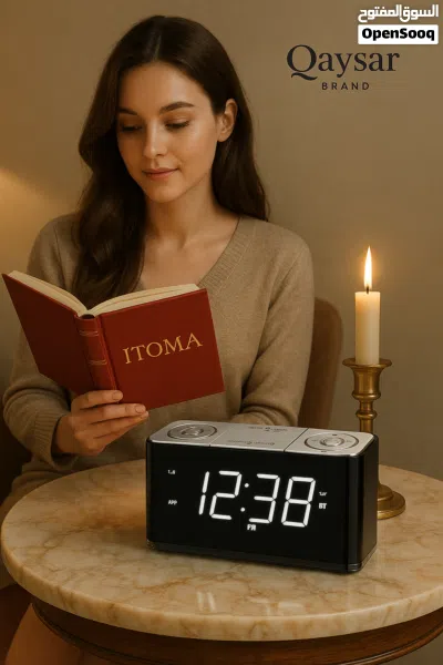 ساعة منضدية من ماركة ITOMA العالمية ساعة ذكية جداً تربط على الموبايل مع تنبيه مزدوج وصوت عالي 2
