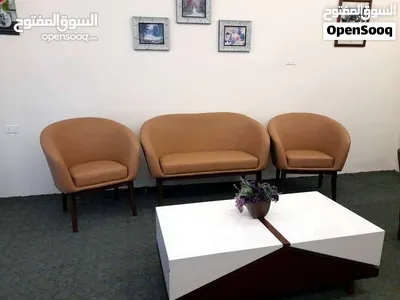 طقم كنب مكتبي مميز ارجل خشب 4مقاعد شامل التوصيل والتركيب اثاث مكتبي أعلى جودة واقل سعر 4