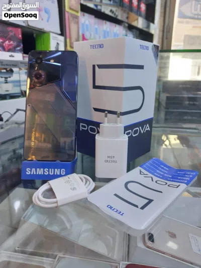 مستعمل pova 5pro 5G رام 16 جيجا 128 و 256 أغراضة والكرتونه الأصلية متوفر توصيل 2