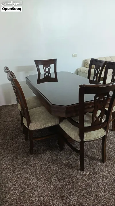 طاولة سفرة مستعمل 6 كراسي 2
