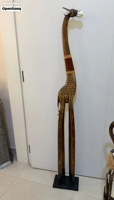 Wood Giraffe 2 meter hight and African Haron bird one meter hight 2