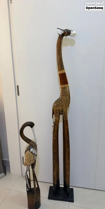 Wood Giraffe 2 meter hight and African Haron bird one meter hight 3