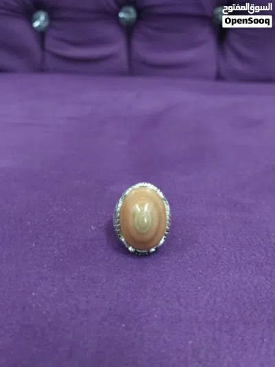 خاتم عقيق يمني سليماني بقراني طبيعي natural yamani sulaimani agate ring 2