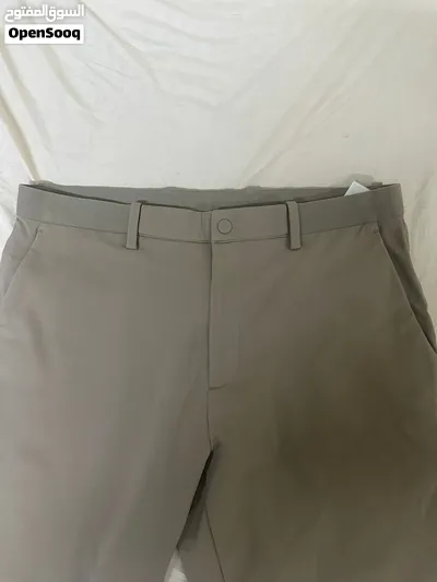 بنطلون UNIQLO رجالي Stretch مقاس L – بيج/رمادى 2