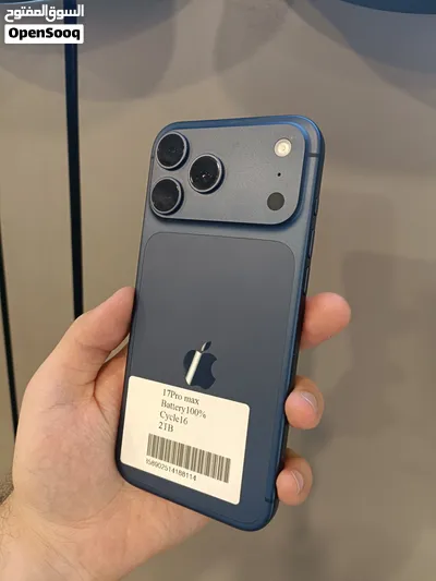 IPHONE 17 PRO MAX ( 2-TB ) USED /// آيفون 17 برو ماكس ذاكرة 2 تيرا مستعمل وكاله 2