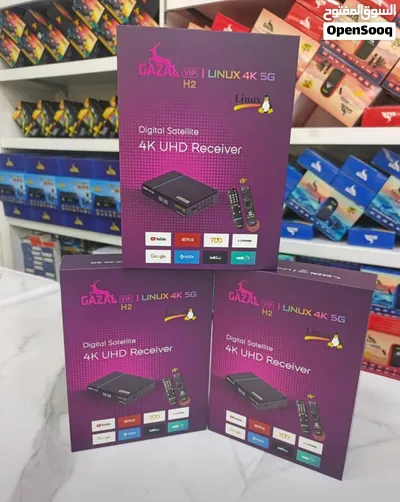 رسيفر غزال 4 جيجا الرام اصلي 2026 Gazal VIP H2 Linux 4K 5G السعر 69 دينار . 2