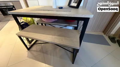 Modern Wooden Dining Table with Benches 2