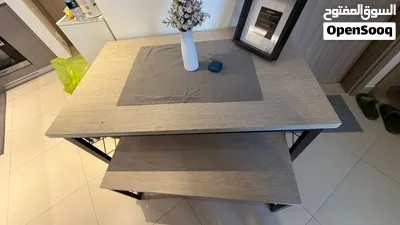 Modern Wooden Dining Table with Benches 4