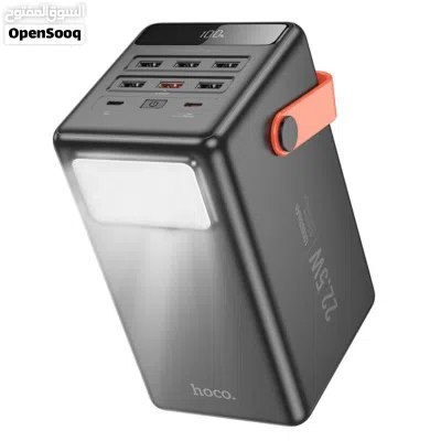 PowerBank HOCO 100,000 mAh باوربانك هوكو بقوة 100 الف مل امبير مع 8 مداخل شحن سريع و كشاف قوي للغاي 4