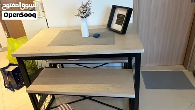Modern Wooden Dining Table with Benches 3