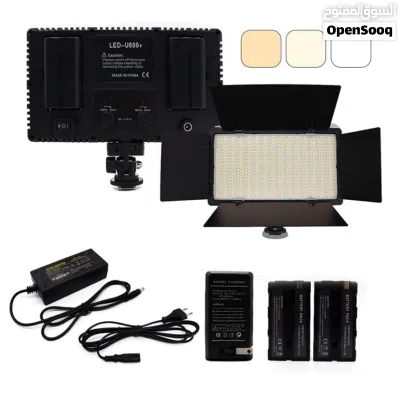 اضاءة تصوير مع شاحن وبطاريات عدد 2 LED-600 +800 LED Light Panel Bi-Color 3200-5600k Video Light 2