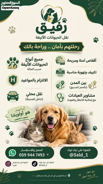 نقل الحيوانات الأليفة بالرياض والشرقية رفيق لنقل ورعاية القطط والكلاب 3