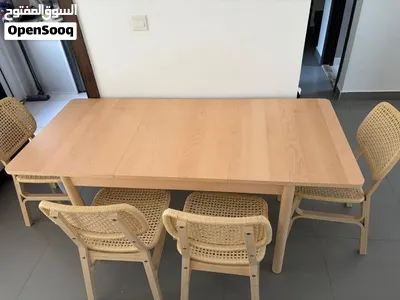 Extendable wooden table with 4 chairs IKEA 3