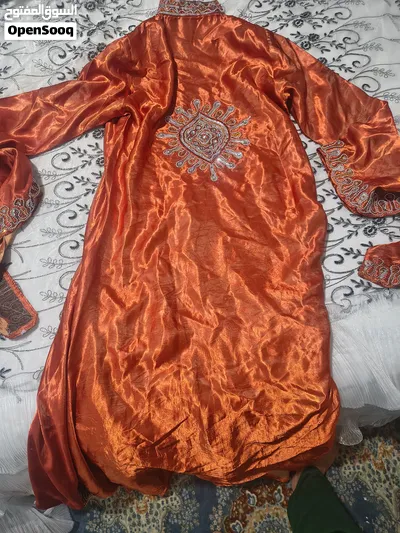 ثوب لون اورنج شغل مناسبة 2
