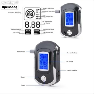 جهاز فحص نسبة الكحول في النفس AT6000، مزود بشاشة LCD زرقاء رقمية، ومنبه صوتي، صغير الحجم، محمول، 2