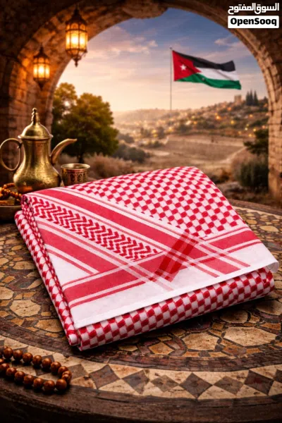 شروة شماغات عدد 50 اردني و فلسطيني تجاري نخب اول حبكه ماكينه بدون هدب 2