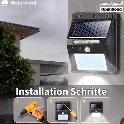 كشاف جداري شمسي LED بحساس حركة إضاءة قوية، توفير في الكهرباء، وتشغيل ذكي بمجرد حلول الظلام 2