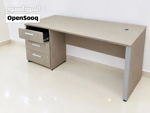 Modern Office Desk with 3 Drawers – Light Wood Finish