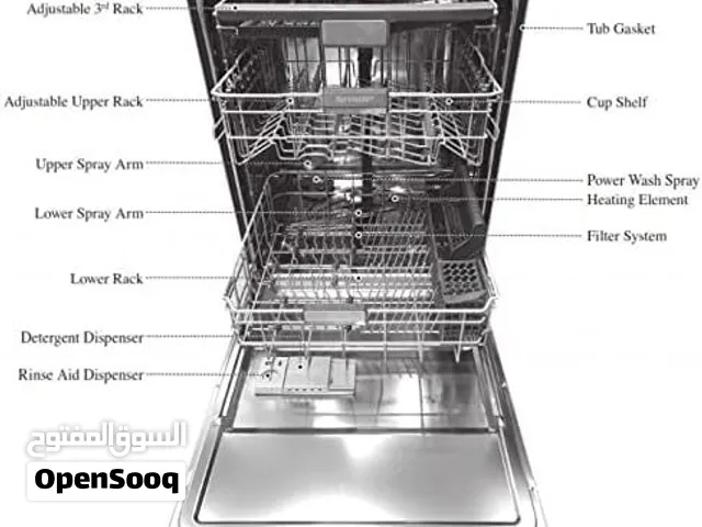 Sharp 8 Programs 14 Place Settings 3 Layered, Stainless Steel Tub Free Standing Dishwasher Silver