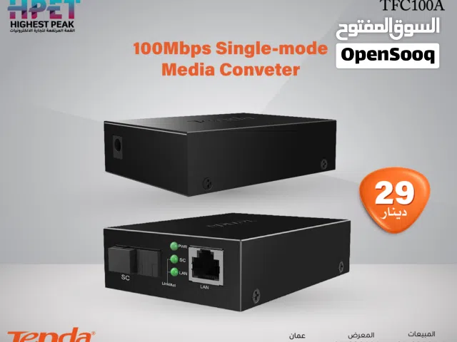 Tenda TFC100A محول وسائط أحادي الوضع بسرعة 100 ميجابت في الثانية