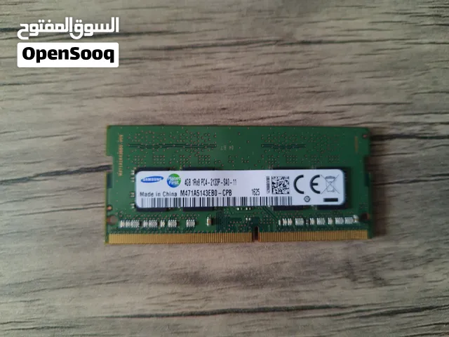 ذاكرة رام لابتوب سامسونج 4 جيجابايت DDR4 بتردد 2133 ميجاهرتز - أصلي بحالة ممتازة