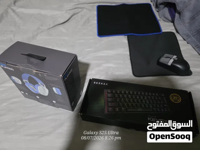 ماوسجيمنج و كيبورد جيمينج ميكانيكي سويتش احمر مستعملين/ و سماعت لوجيتيك G435 جديده نضيفه