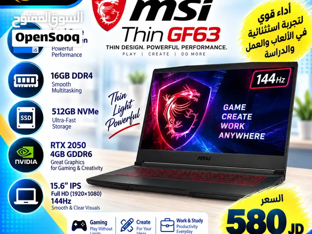 laptop MSI i5 12th RTX 2050 لاب توب ام اس اي يسعر مغري